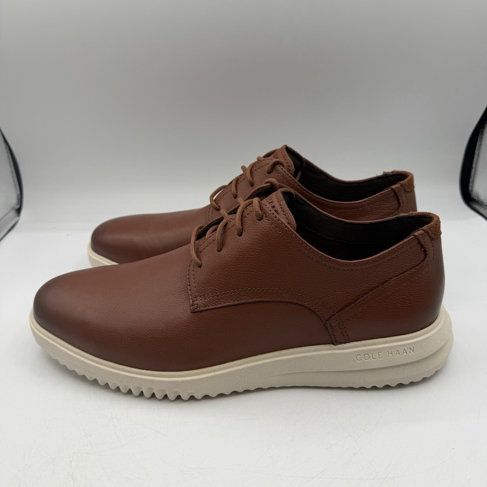 Cole Haan Grand+ Plain Toe Oxfords Men Sz 8.5 M British Tan Leather Shoes C36935 - Picture 6 of 12